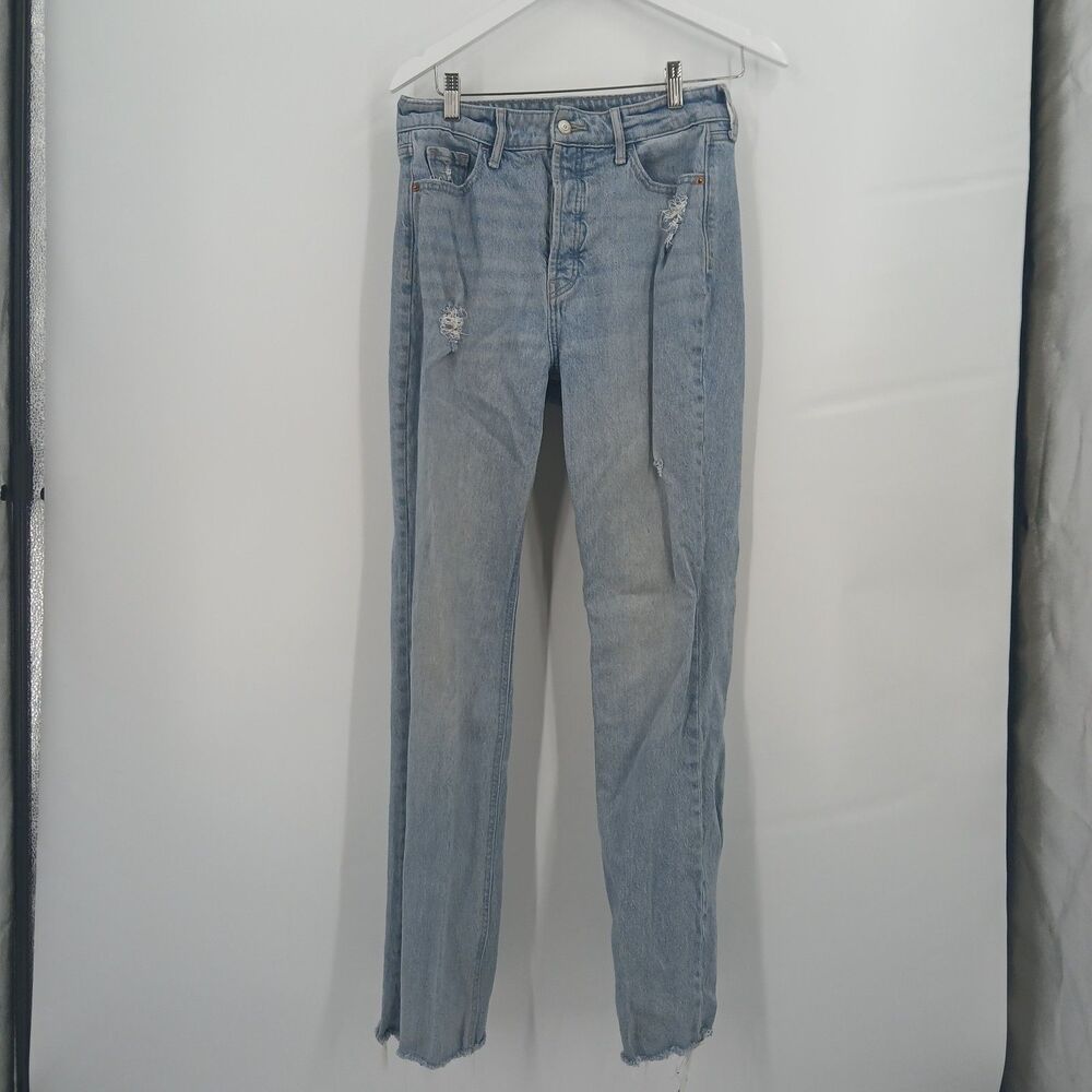 Old Navy Extra High Rise Kicker Boot Cut Denim Jeans Women's 6 Light Wash